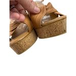 *Vintage 70's Platform Heels Womens Size 7 Disco Dance Cork Tan Strappy Sandals Photo 7