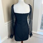 Eilly Baza Black Mini Dress with Sheer Tulle Statement Sleeves Party Whimsygoth Size L Photo 1