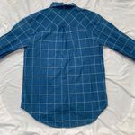 A New Day Blue White Checkered Western Gingham Cotton Button Up Blouse Shirt S Photo 3