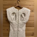 Sabina Musayev Sz Medium Bamboo Mini Dress Crinkle Cut Out Shoulder Pads Bridal White Photo 8
