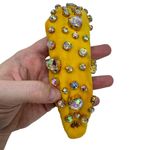Lele Sadoughi Crystal Heart Headband Yellow Velvet Knot Anthropologie Photo 8