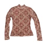 Ronny Kobo X RTR Mock Neck Mesh Top in Brown, Size S Brown Photo 3