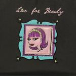 Nordstrom “Live For Beauty”Purse Bag Black Pink Satin Lining Vintage Photo 4