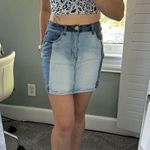 Coco + Jaimeson  Denim Jean Mini Skirt Two-Tone Photo 0