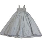 J.Crew  Dress Womens X Small Blue White Striped Linen Cotton Smocked Beach Midi Photo 4