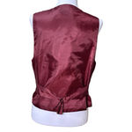 Brooks Brothers  Women’s Equestrian Maroon Vest 4 Button Rayon Medium VTG RARE Photo 1