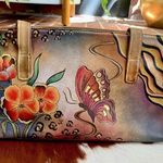 Anuschka  Hand Painted Leather Butterfly Handbag Photo 13