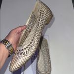 Birdies  The Goldfinch Gold faux Leather Woven Flats Size US 9 Photo 2