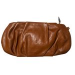 Hobo Leather Pleated Clutch / Pouch Carmel Tan (10.5” x 5”) Brown Photo 1