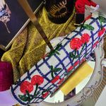 Viral Made In India Cherry Beaded Bag Blue Photo 3