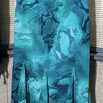 Chico's  Turquoise Snake-print Box Pleat Skirt Photo 0