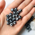 Tibetan Agate Evil Eye Minimalist Bracelet Black Photo 2