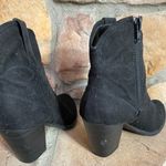 Esprit Size 6, womens ankle boots, booties, western, block heel, zipper, black, suede Photo 5