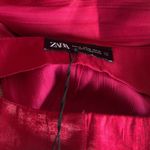 ZARA NWT  Satin Effect Shiny Wide Leg Fuchsia Pant Bloggers Fave XS Photo 5