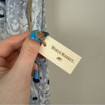 World Market | Blue Patterned Sleeveless Ruffle Bottom Midi Dress Size S/M NWT Photo 3