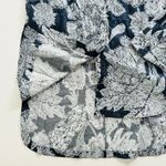 Giorgio Armani Blue Floral Print Tunic Blouse Size 44 XL Long Sleeve Cotton Photo 8