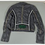 Gray Grey ‘Municipal Waste’ Punk Band Patch Patches Studded Leather Jacket Coat Size S 🕷️ Photo 1