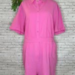 Lime n Chili NWT  OTT Barbie Pink Ruffle Button Down Romper Photo 0