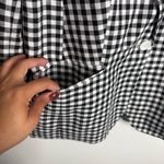 Talbots NWOT Linen Cotton Blend Gingham Plaid Blazer White Black Size 16 Photo 5