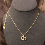 Christian Dior  Gold Plated CD Monogram Pendant Necklace w/ DIOR BOX, DUST BAG Photo 3