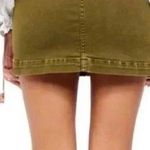 We The Free Free People Virgo Mini Skirt Cadet Green Denim Women's Size 25 Photo 1