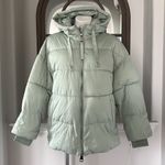AQUA Hooded Puffer Coat in Sage Green, Size XS New w/Tag $198 (SOLD OUT) Photo 1