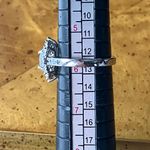 Natural Aquamarine Blue Diamond Sterling Silver Ring Size 5.75 Photo 7