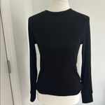 Madewell Cute and Simple  Black Ribbed Long Sleeve Top Photo 2
