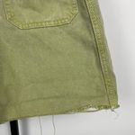 ZARA Green Denim Baggy Paperbag Raw Hem Shorts with Belt Photo 6