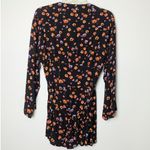 Free People L'amour Floral Long Sleeve V Neckline Button Down Romper New 2 Black Photo 3
