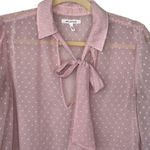 Avec Les Filles Pink Blush Sheer Balletcore Bow Long Sleeve Top Size M Photo 4