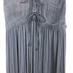 Modern Citizen Eleni Grecian Pleated Midi Dress Size Small Navy Blue Satin Photo 7