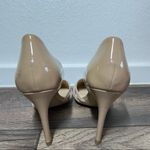 Botkier  D'Orsay Heels Patent Leather Strappy Velvet Pointed Toe Nude 7.5 Photo 4