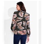 Nic+Zoe NWT NZT By Nic Zoe Women's Top XS Palm Print V-Neck Blouse Green Multicolor Photo 2