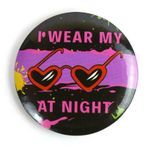 Set of 4 80s Plastic Round 1 1/2" Button Pin Back Slogans Sayings Party Theme Photo 3