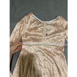 Micas Medium Dusty Pink Leopard Dress Shiny Silky New Photo 2