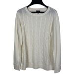 Talbots Woman Petites 1XP Cream Cable Knit Sweater Lambswool Blend Old Money Photo 0