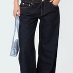 Edikted xs petite  dark wash low rise jeans Photo 0