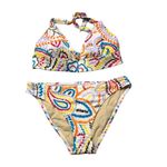 Victoria's Secret VS Victoria’s Secret Bikini Set Top Triangle Halter Floral Paisley white backgro Photo 1