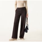 OGL Women's Cozy Warm High Rise Straight Leg Pull On Pants Pockets Navy XS New Blue Photo 9