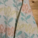 Vintage Justin Allen Size Medium Floral Print Pastel Sweater 80s 90s Green Photo 3