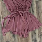 Lulus Katelyn Rusty Rose Ruffled Surplice Romper Photo 5
