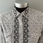 Panhandle Roughstock Shirt Womens Medium Black White Western Pearl Snap Rodeo Photo 1