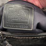 Coach  Classic Signature Black Canvas Handbag EUC Photo 1