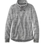 LL Bean Gray Marled Cozy Mixed Knit Pullover Funnelneck Pocket Sweatshirt MEDIUM Photo 3