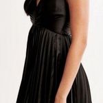 Abercrombie & Fitch A&F Black Pleated Plunge Mini Dress Photo 1