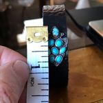 Natural Sleeping Beauty Turquoise Leather Arrow Bracelet Black Photo 1