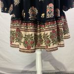 Funky Soul Long Sleeve Boho Hippie Black Floral Dress Size Medium Photo 3
