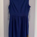 Ali Ro Blue & Black Silk Applique Dress Photo 3