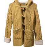 Cabela's  Women's Knit‎ Button Cardigan Sweater Jacket Heavy Size S Sherpa Hood Photo 0